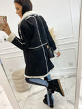 Fongt And Winter 2023 New Solid Color Thickened Lamb Wool Patchwork Coat Coat-23107-Outfit