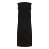 New Stretch Slim Solid Color Knitted Shoulder Dress 5039174-Outfit