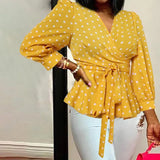 Deep V-Neck Leopard Print Belted Fashion