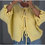 Fongt Women's Explosive Flower Long-Sleeved Knitted Cardigan Sweater