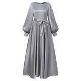 ZANZEA Women Muslim Dresses Islamic Clothing Kaftan Solid Robe Casual Loose Dress Full Sleeve Morocco Abaya Hijab Long