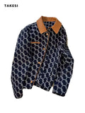 Autumn Winter Women Casual Plaid Jackets Coats Turndown Collar Pocket Veins Female Vintage Fashion Street Jacket