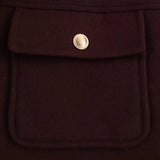Red Solid Gold Button Jacket-Outfit