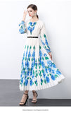 Fongt New Women's Dress Dress Oversized Dress Print 100 Folds T-Shirt With T-Shirt Holiday Casual Dress