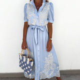 Embroidery Flower Lace Maxi