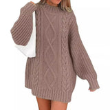 Fongt Hot Style Women's Knit Sweater Autumn And Winter Twisted Flower Long Sleeve Loose
