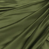 Midi Satin Dress Split Adjustable Strap Ruched Cowl Neck Asymmetrical Zipper Party Dress Elegant Sexy Woman Dresses
