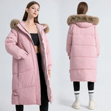 Down Cotton-Padded Jacket Female Long Over The Knee In 2024 New Winter Hot Style Thick Students Bread Clothes Cotton-Padded Jacket-Outfit