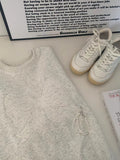 Round Neck Embroidered Bow Pullover Sweatshirt-Outfit
