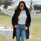 women's jacket spring 2022 Long fashion hooded trench coat for women High quality windproof zipper coats woman