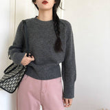 Fongt Color Sweater Women's 2024 New Autumn Winter With Thick High Waist Short Fashion High Texture Knitting Women-Outfit