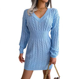 Wind Shooting Autumn And Winter Fashion Waists And Hips Dress Sweater Dress Women's