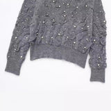 New Artificial Pearl Textured Pullover 9598279-Outfit