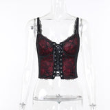 Dark Wind 2023 Early Spring Women's Wear New Small Sling Lace Lace Back Strap Little Vest Girl-Outfit