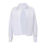 Fongt 2024 Women's Fashion Casual And Sexy Three-Piece Solid Color Set With Long-Sleeved Shirt And Wide-Leg