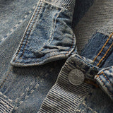 Men Hip Hop Denim Jacket Color Block Patchwork Denim Jacket Coat Streetwear Harajuku Cotton Casual Jacket Outwear