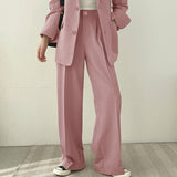 Fongt And Autumn New Blazer Female British Wind Casual Versatile Blue Small Medium Long Suit Female-Outfit