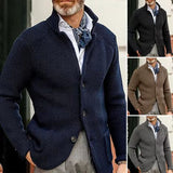 Fongt New Sweater Men's Casual Long Sleeve Solid Color Knit Sweater Men's