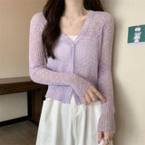 Long-Sleeved Air-Conditioning Shirt Sunscreen Shawl Shawl Short Outer Light And Thin Knitted Cardigan Breathable Comfortable