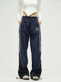 Fongt Casual Sports Pants Female Summer Thin Straight Tube Wide Legs Loose Versatile Speed Dry Overalls Red Pants-Outfit