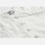 New INS Super Hot Three-Dimensional Lace V-Collar Women's Single Buckle Short Blouse With V-Collar-Outfit
