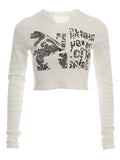 Blurry Long Sleeve Crop Top-Outfit
