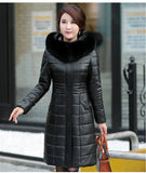 7XL 8XL Winter Parkas Women 2020 Genuine Leather Coat Down Cotton Jacket Female Thicken Warm Tops Hooded