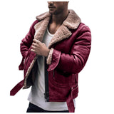 Fongt Explosion Of Imitation Leather Velvet Men's Jacket Thick Zipper Coat Fur Bump Color