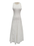 Fongt Temperament Famous Wind Dress Woman 2025 Spring And Summer New Fashion Lace Splicing High-End Sense Collar Sleeveless Long