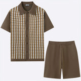 Fongt Men's Casual Ice Crisp Knitted POLO Shirt Set Short-Sleeved T-Shirt Two Sets Of Men's