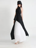 Fongt Casual Suit Tide Spring 2024 New Fashion Neck Sleeveless Irregular Two-Piece Women's Wear-Outfit