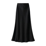 Fongt Lustrous Silky Silky Dress Half-Dress Women's Summer Long Fishtail Skirt High-Waisted Thin-Butt Skirt9902