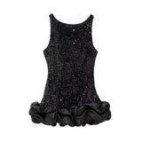 Fongt Party Dress Women's Cascadal Short Dress 2025 Dress-Up Long Sleeves Of The Pool