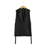 New Lace-Up Forked Vest Suit Vest In The Spring Of 2024-Outfit