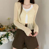 Thin Summer Coat With New Hollow Hoodie Shawl Sling Knitted Open