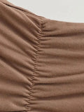 Ruched Ruffle Mini Skirt-Outfit