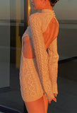 Cut Out Backless Sweater Midi Dress-Outfit