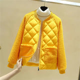 Short Cotton Jacket Women Autumn Winter Lambswool Splice Parka Loose Warm Outerwear Female Cotton-Padded Jackets Thin
