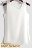 Korean Fashion Blouses Women White O-Neck Sleeveless Chiffon Vest Woman Tops Female Shirts 3XL Basic Solid Women