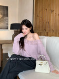 Fongt Xixi 2025 New White Label Loose Long-Sleeved Flower Knitted Sweater Female 25052