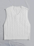 Fongt Sweaters Women's Knitted Vest Jumper V-Neck Vest Sweater Sleeveless Top