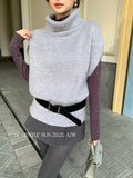Fongt Xixi 2025 Autumn New White Standard Temperament Wool Solid Color Short-Sleeved Knitted Top Does Not Contain 25523