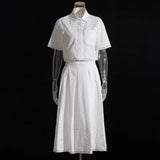 Fongt Beautiful Suit Woman 2025 New Short Shirt High-Waisted Lace Embroidered Skirt Two Sets Of Autumn And Winter