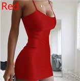 Fongt Summer New Ladies Dress Simple Design Club Hanging Neck Sexy Waist Slimed Body
