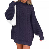 Fongt Hot Style Women's Knit Sweater Autumn And Winter Twisted Flower Long Sleeve Loose