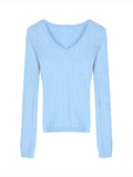 Slim Fit V-Ausschnitt Langarm