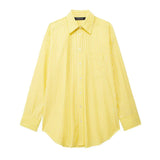 Spring Striped Loose Shirt 3217253 Pajamas Style Trousers 6929414-Outfit
