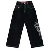 Big Boy Jeans Xinjiajuku Hip-Hop Cartoon Pattern Loosely Embroidered Jeans-Outfit