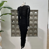 Light Ripe Breeze Early Spring Fashion Three-Dimensional Flowers Wrinkle Elastic Coat On The Head + Wrinkle Bag Hip Step Half Skirt
