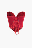 V Hem Tie Back Corset